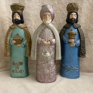 Vintage (70s) Christmas Wisemen Candle Holders